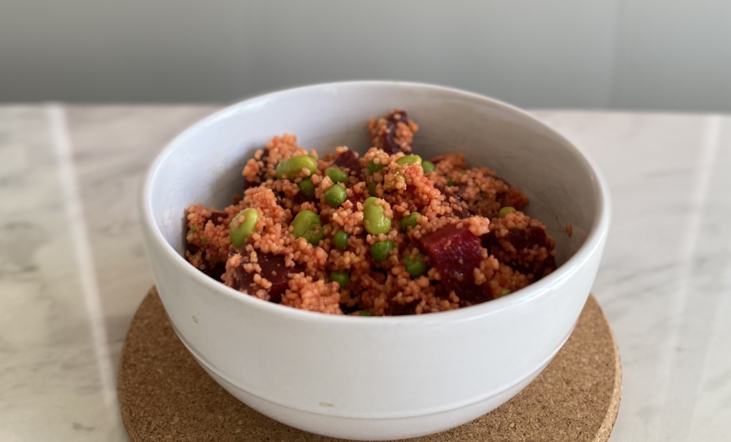 Beetroot, pea and mint couscous