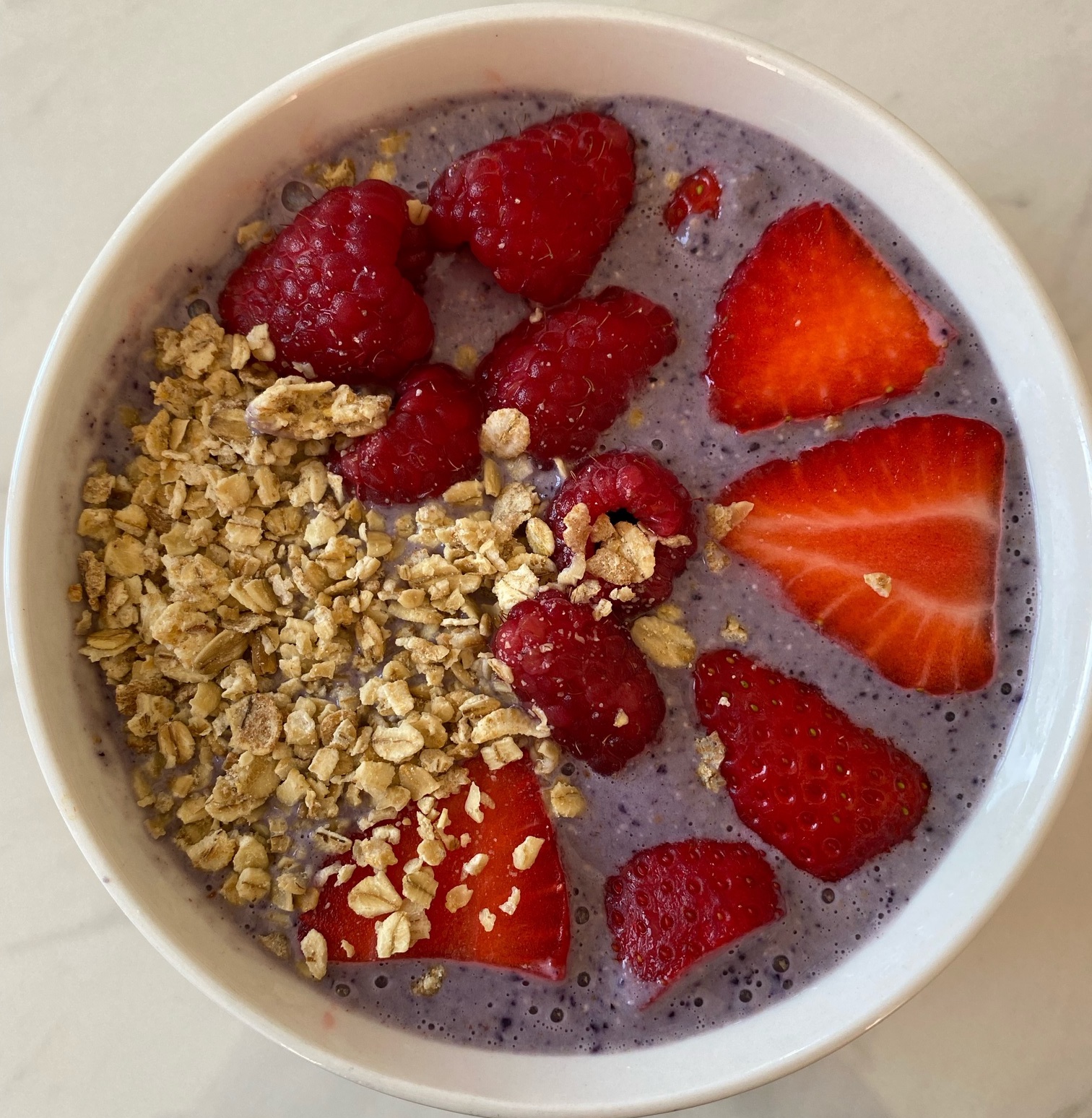 Berry and banana smoothie bowl