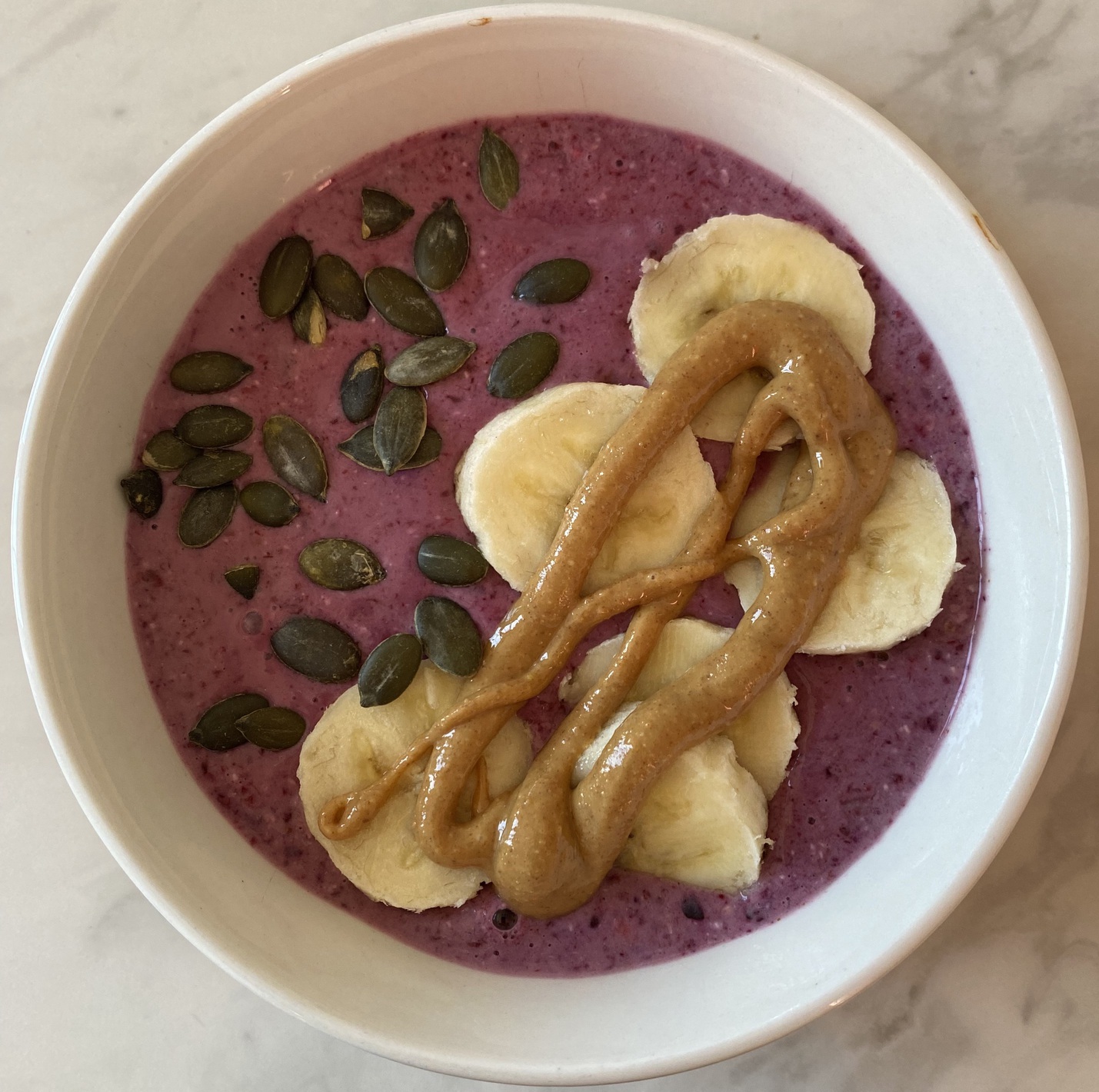 Blackberry and banana smoothie bowl