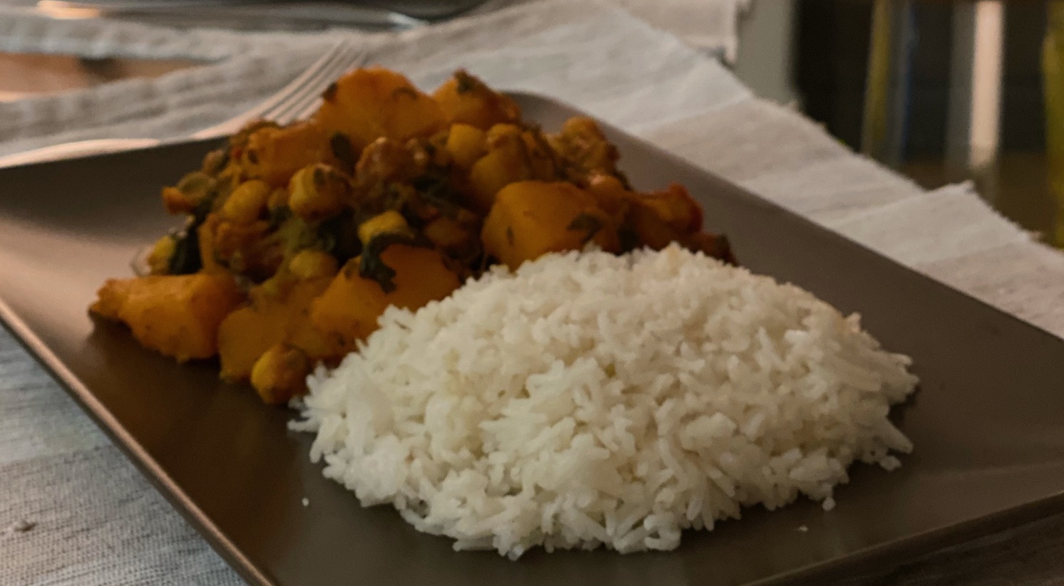 Butternut squash and chickpea curry