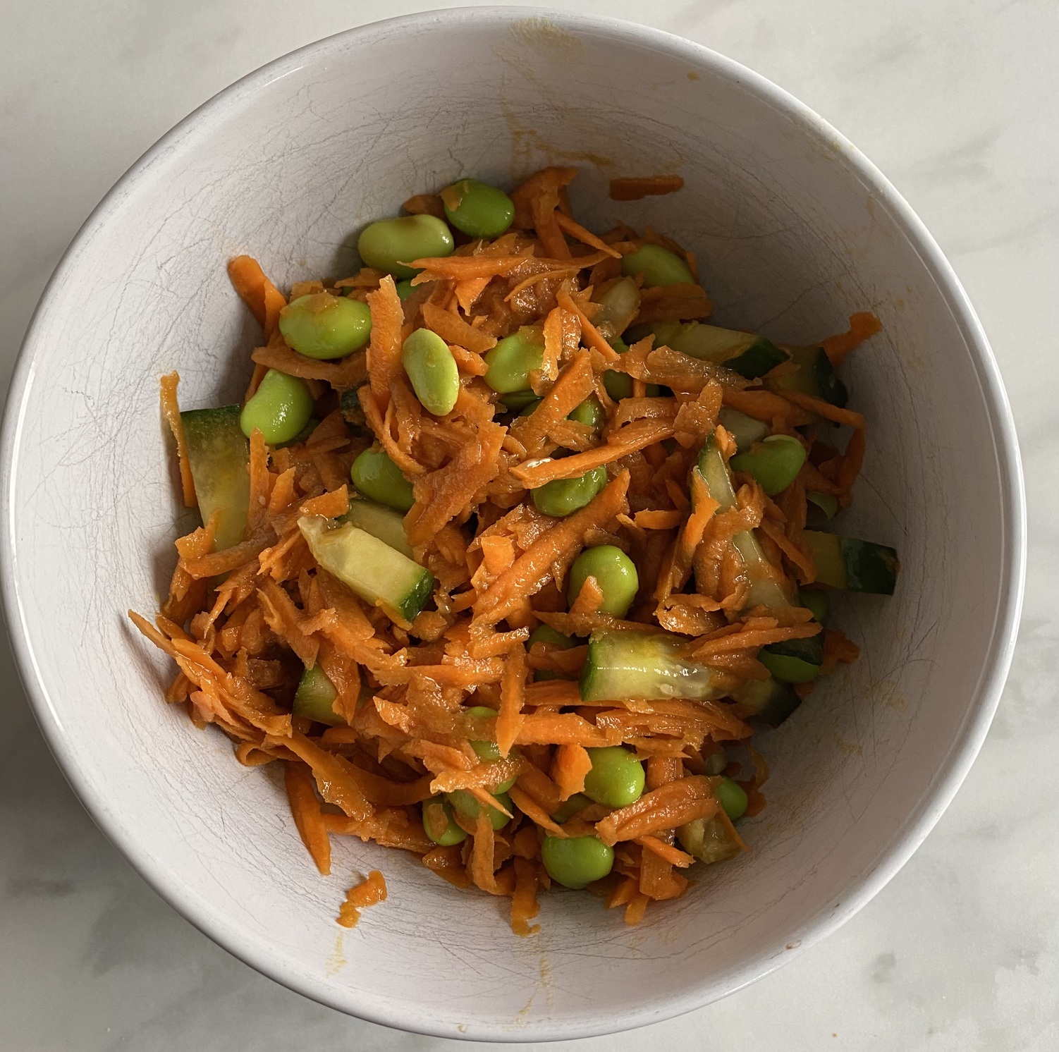 Edamame salad with miso dressing