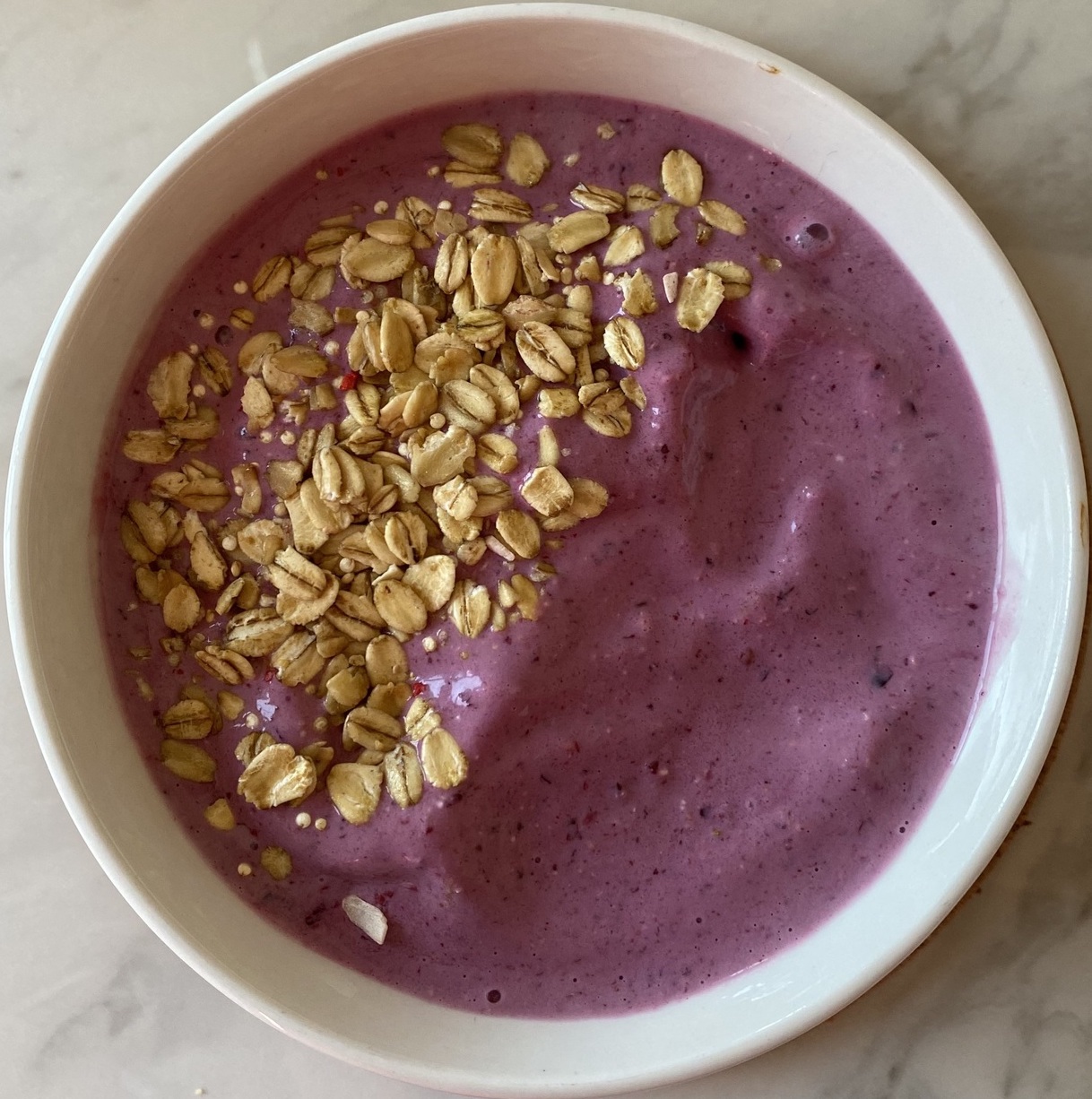 Simple berry and banana smoothie bowl