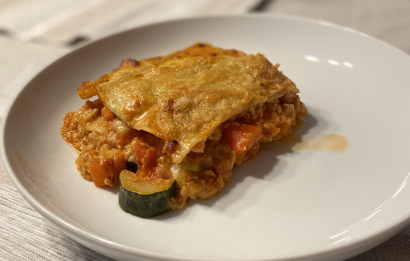 Soya mince lasagne