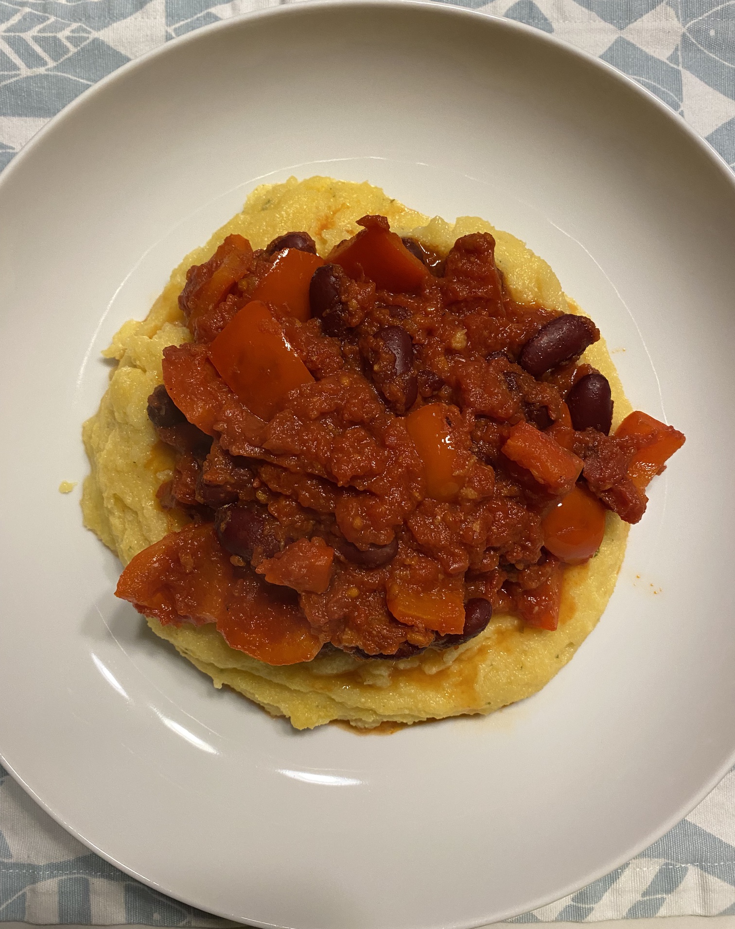 Tomato and bean polenta